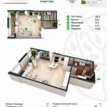 Планировка квартиры в ЖК BASPANA 39,35